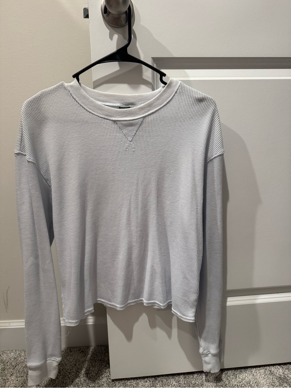 Light Gray Long-Sleeve Thermal Top